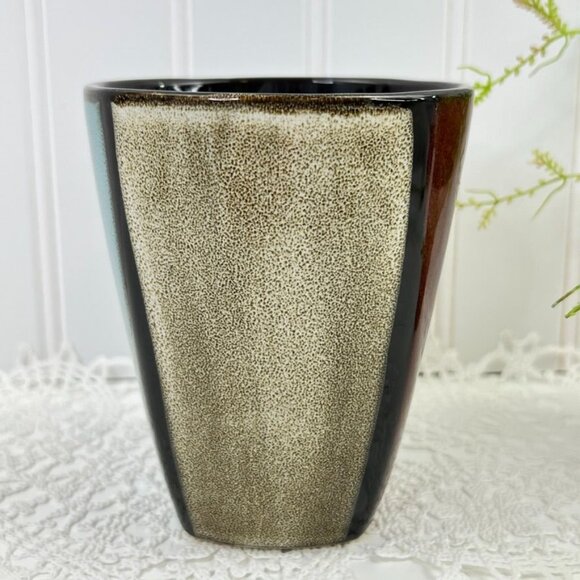 Set Of 6 Pier 1 Imports Mosaic Stoneware Mugs 12 Oz Handpainted Rust Colors - Picture 7 of 10